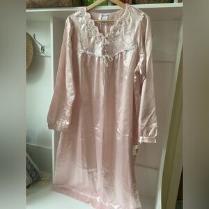 Elegant Pink Satin Nightgown